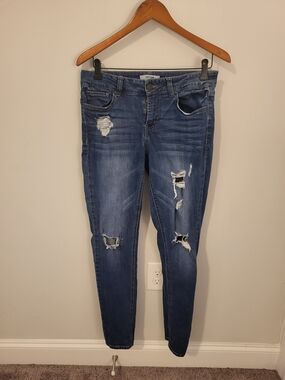 refuge Ripped Dark Blue Skinny Jeans